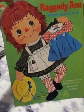 Magic Paper Doll - Red Hair Rag Doll Paper Outfit Set